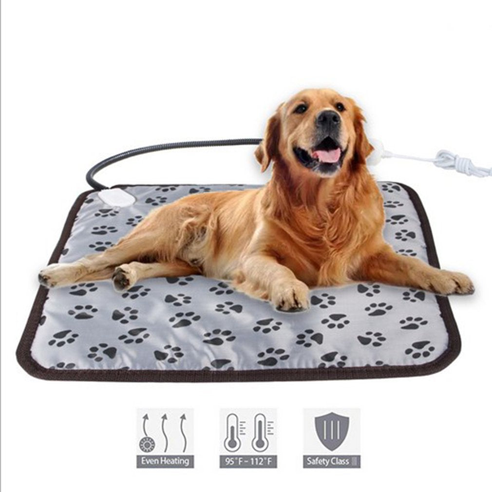 Footprint Pattern Waterproof Bite-resistant Cat Dog Electric Blanket Warm Mat Lightweight Electric Blanket for Pets, 45*45cm - US Plug Footprint Pattern Waterproof Bite-resistant Cat Dog Electric Blanket Warm Mat Lightweight Electric Blanket for Pets, 45*45cm - US Plug